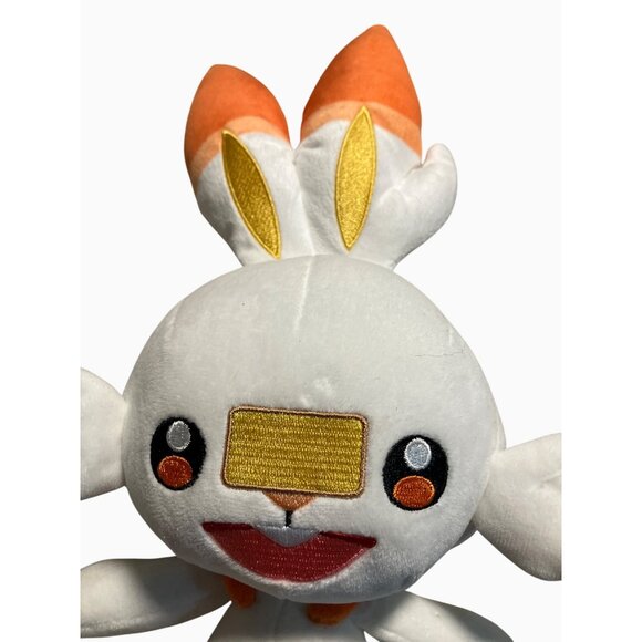 Pokémon Scorbunny Plush Toy 12" Tall 2021 Orange & White - Picture 2 of 11